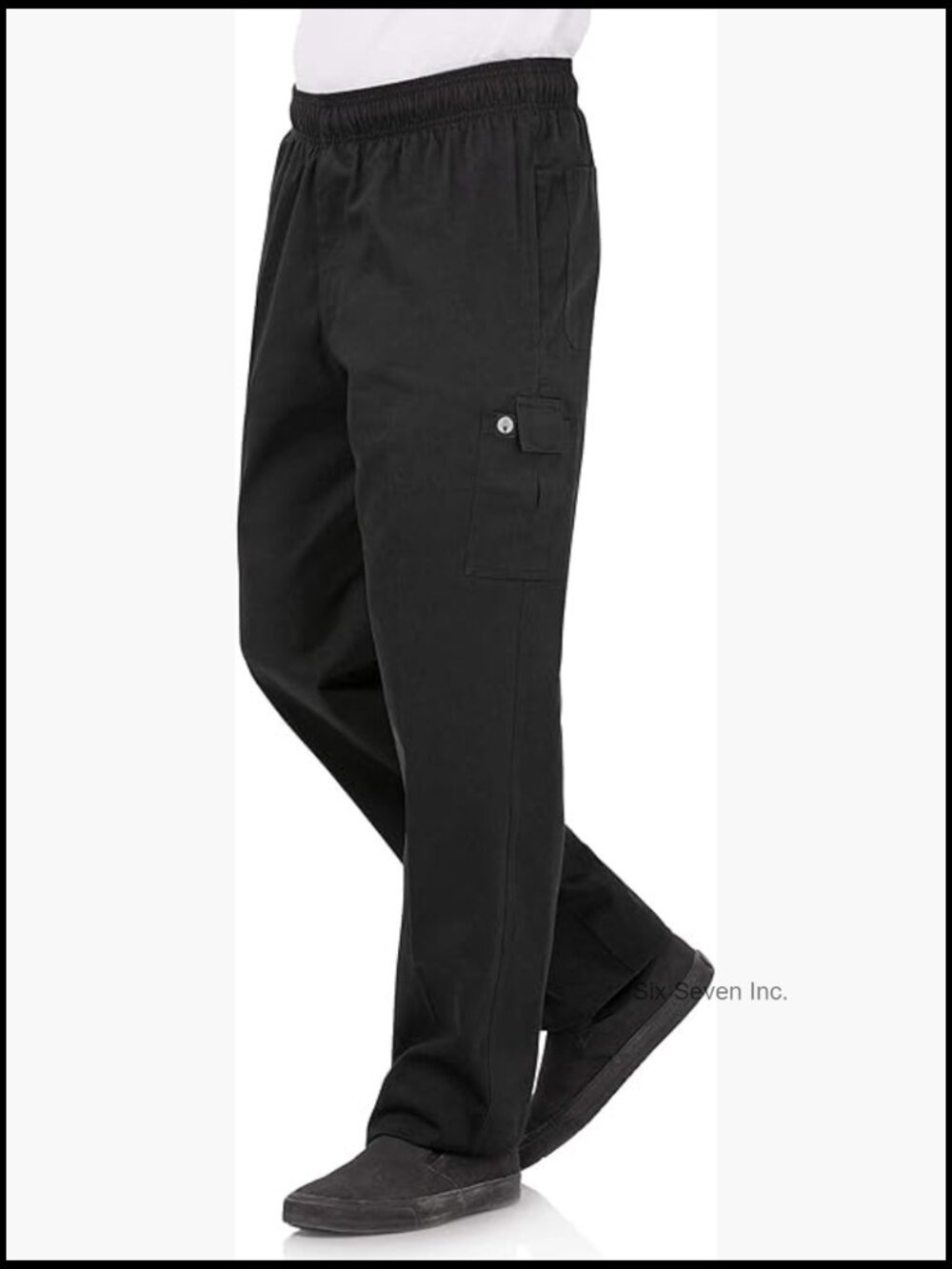Men's Cargo Chef Pants with Multiple Pockets Cotton Slim Fit